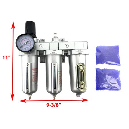 All Tool Depot 1/2" NPT HEAVY DUTY 3 Stages Filter Regulator Coalescing Desiccant Dryer System (MANUAL DRAIN) FRFLM764N